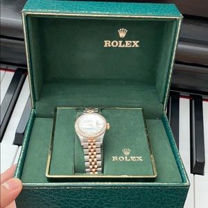Rolex Datejust 31 Diamond Rose Gold Watch Pearl